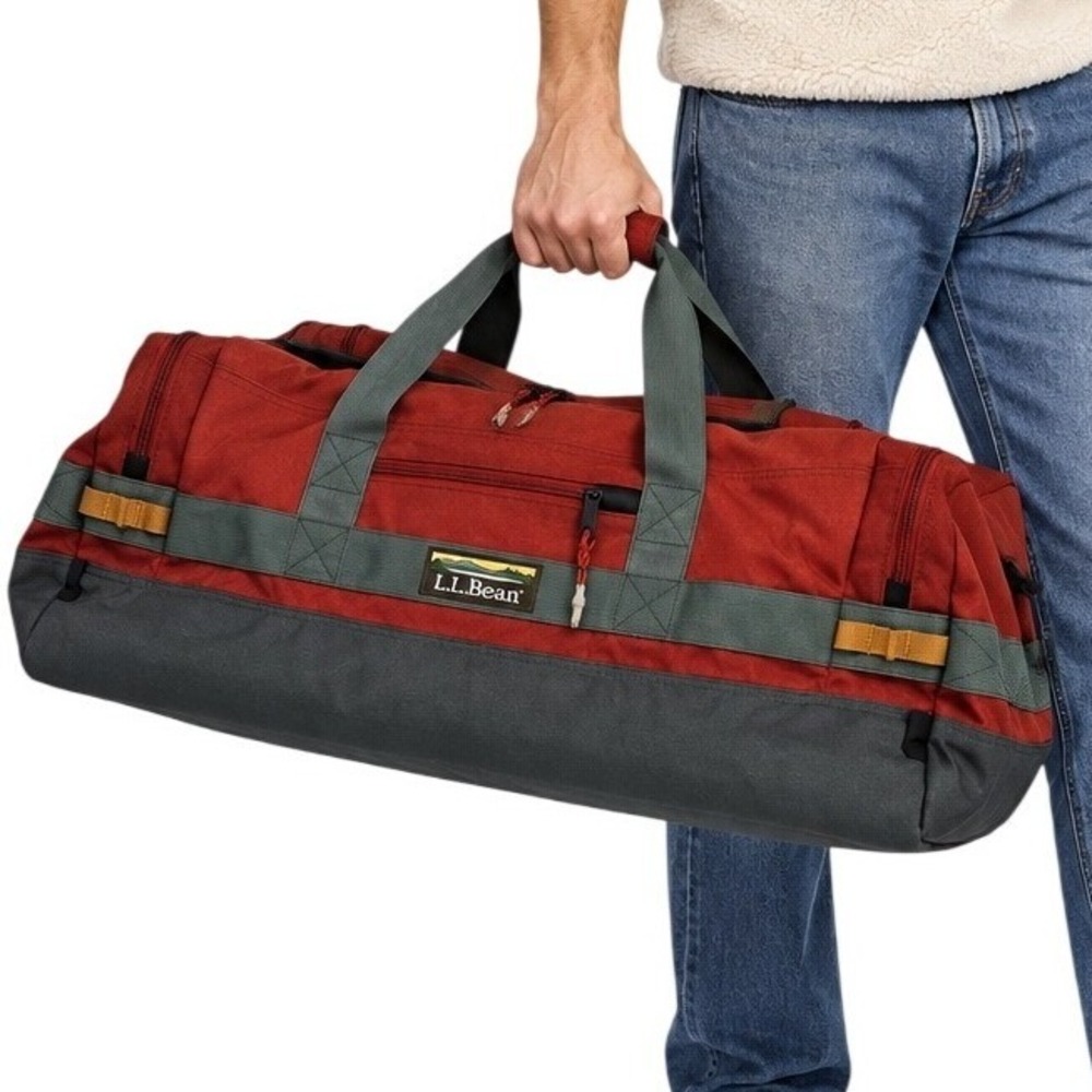 L.L.Bean Red Blue Mountain Classic Cordura Duffle Bag